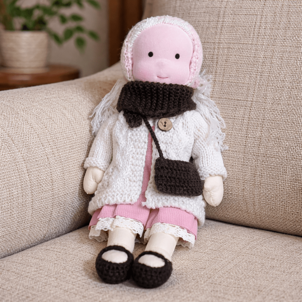 Handmade Waldorf-Style Doll | Cotton Body, Soft Construction, Multicolor Finish 7