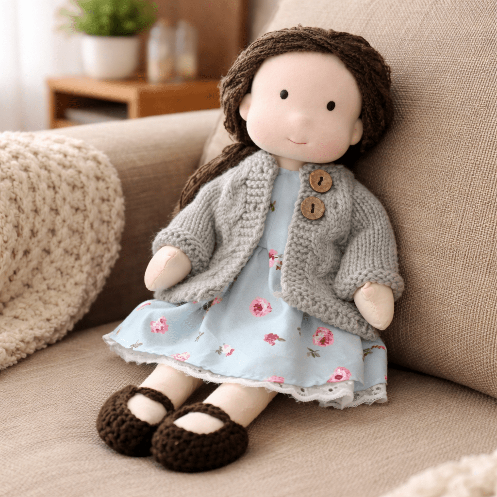 Handmade Waldorf-Style Doll | Cotton Body, Soft Construction, Multicolor Finish 15