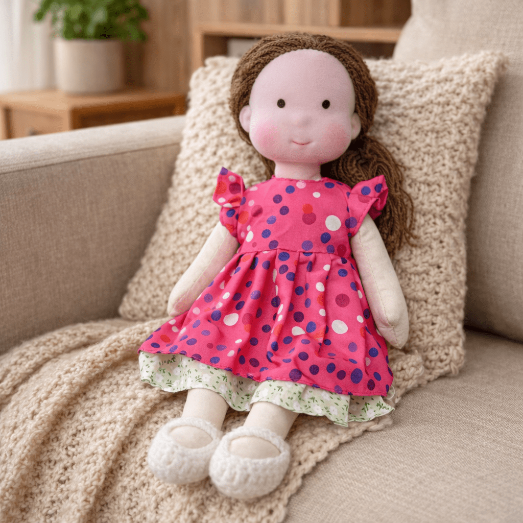 Handmade Waldorf-Style Doll | Cotton Body, Soft Construction, Multicolor Finish 25