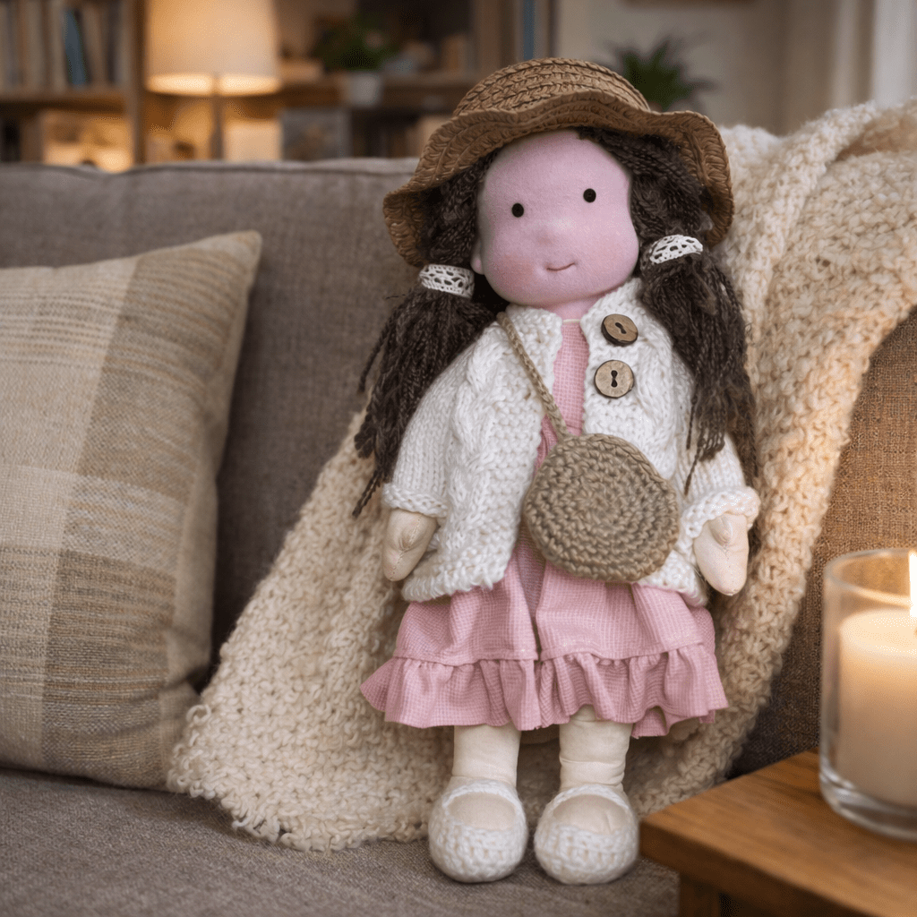 Handmade Waldorf-Style Doll | Cotton Body, Soft Construction, Multicolor Finish 27