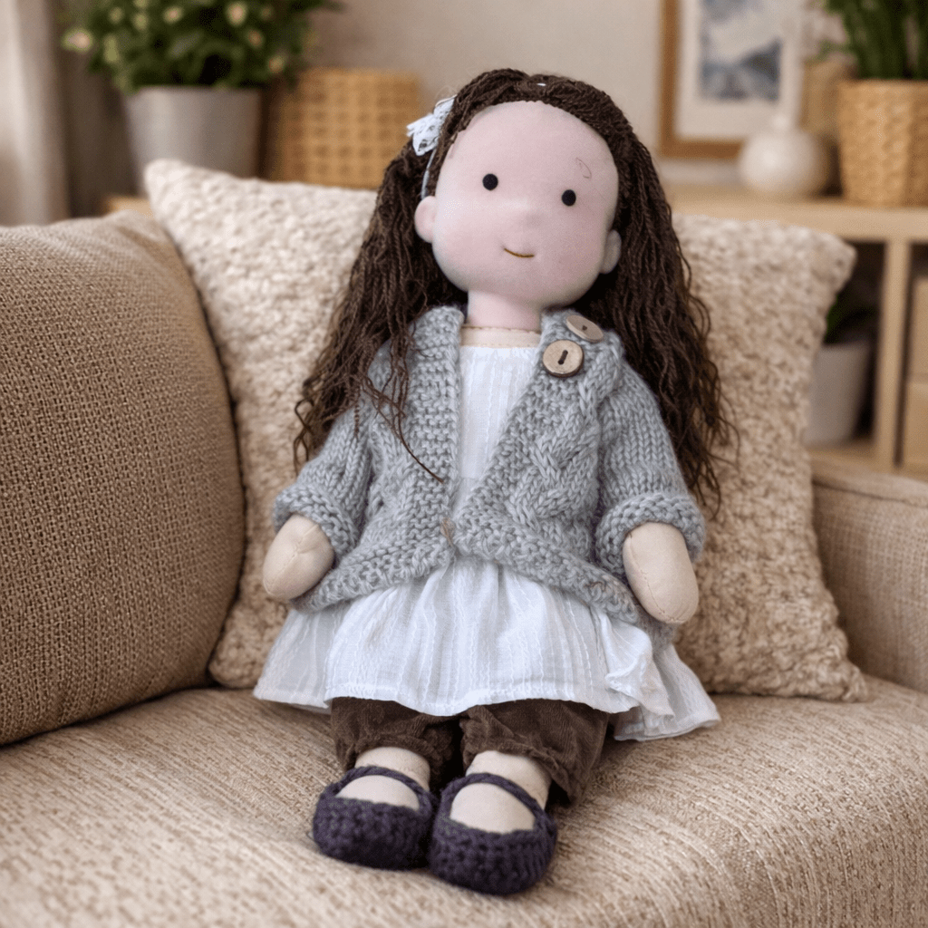 Handmade Waldorf-Style Doll | Cotton Body, Soft Construction, Multicolor Finish 29
