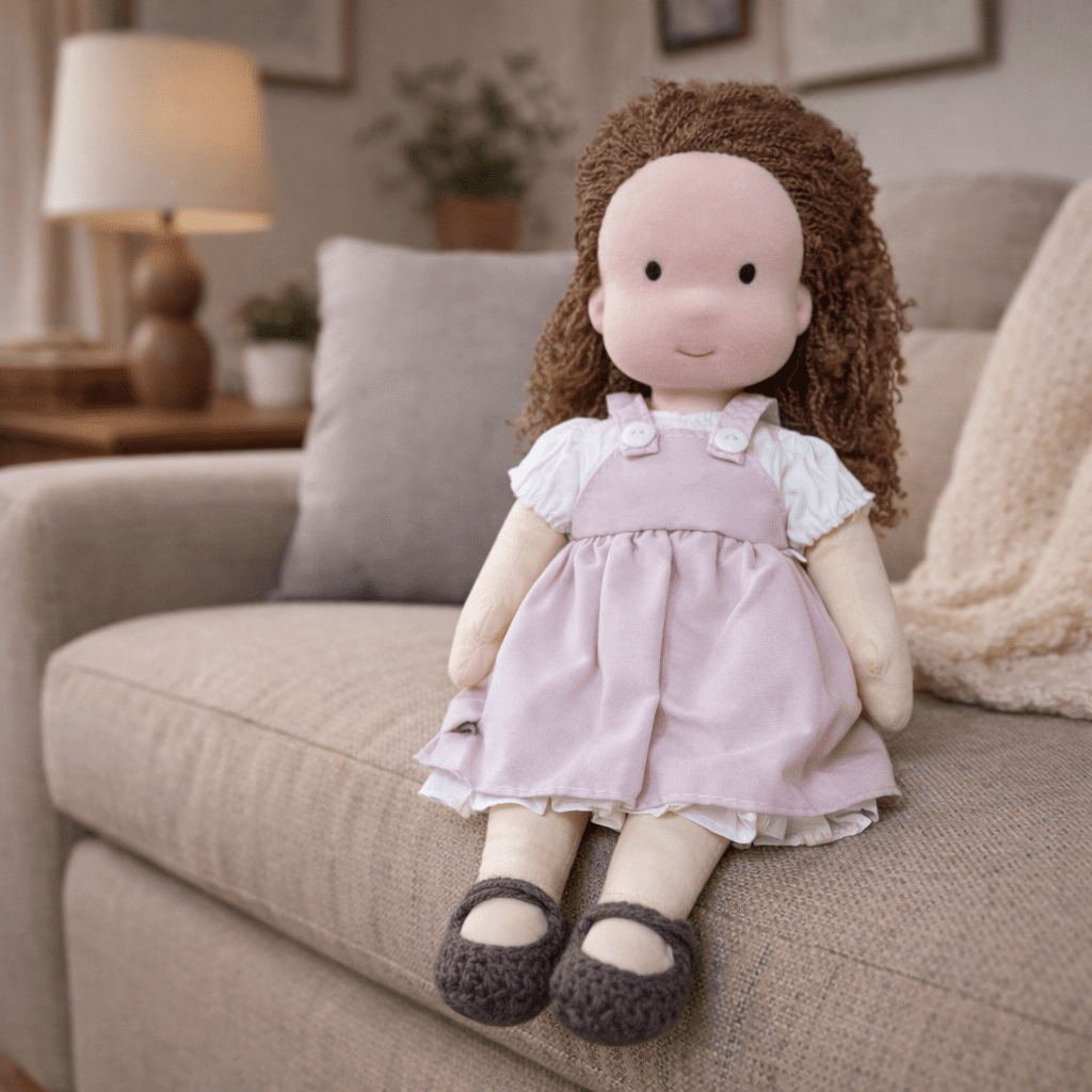 Handmade Waldorf-Style Doll | Cotton Body, Soft Construction, Multicolor Finish 33