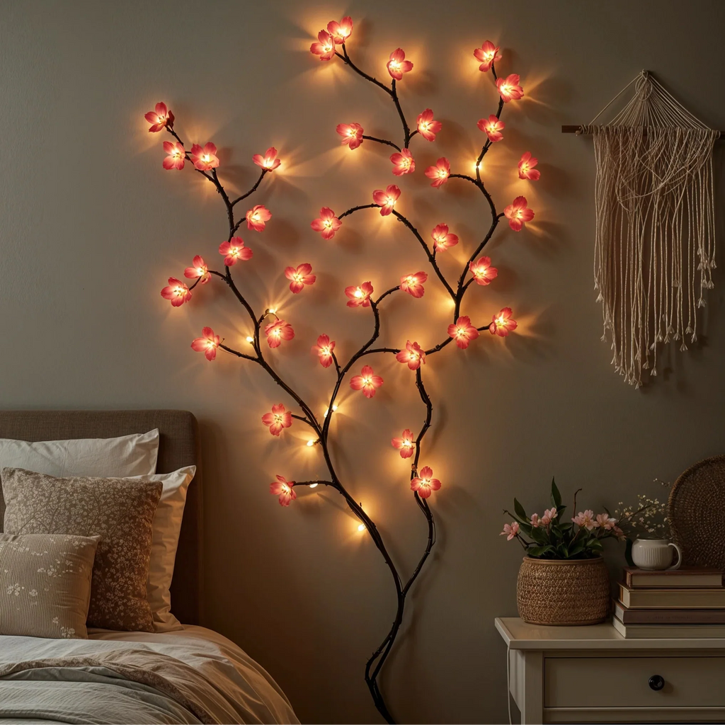 Cherry Blossom String Light | Warm Pink LED Decor For Rooms And Balconies image 4
