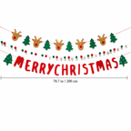 Christmas banner garland set dimension guide showing the approximately 78.7 inch cord length.