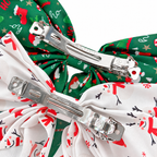 Christmas Print Bow Hair Clips — metal spring clips on the reverse of the bows