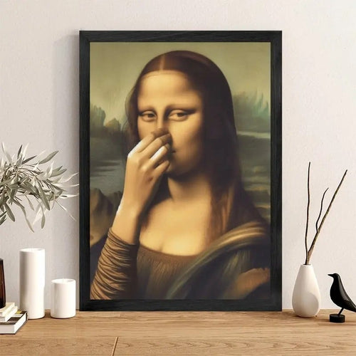 ClimaLuxe Mona Lisa Bathroom Canvas | Humorous Moisture Resistant Wall Art image 2