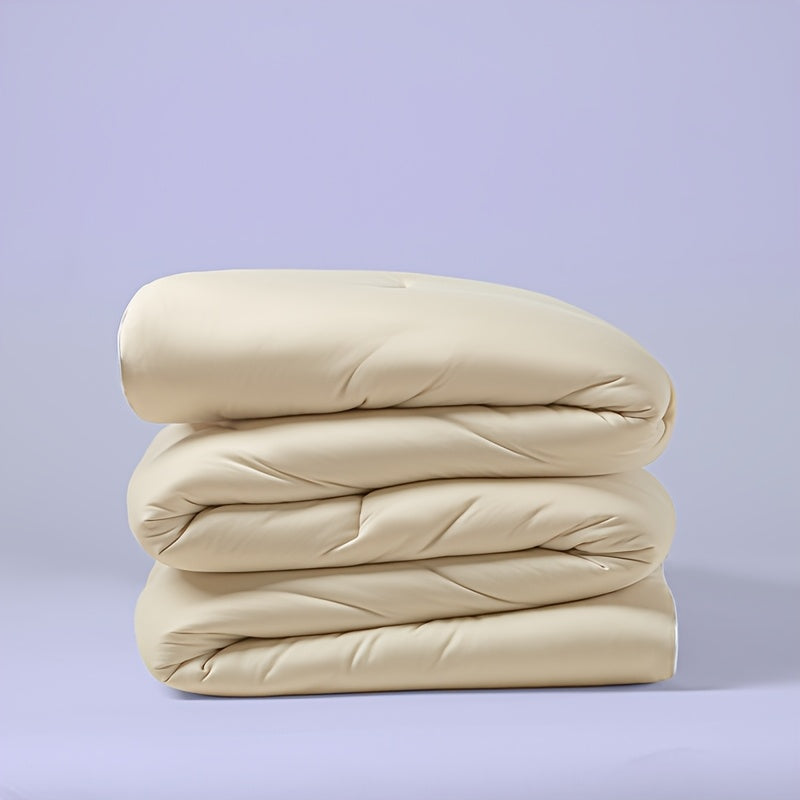 Sand comforter neatly folded