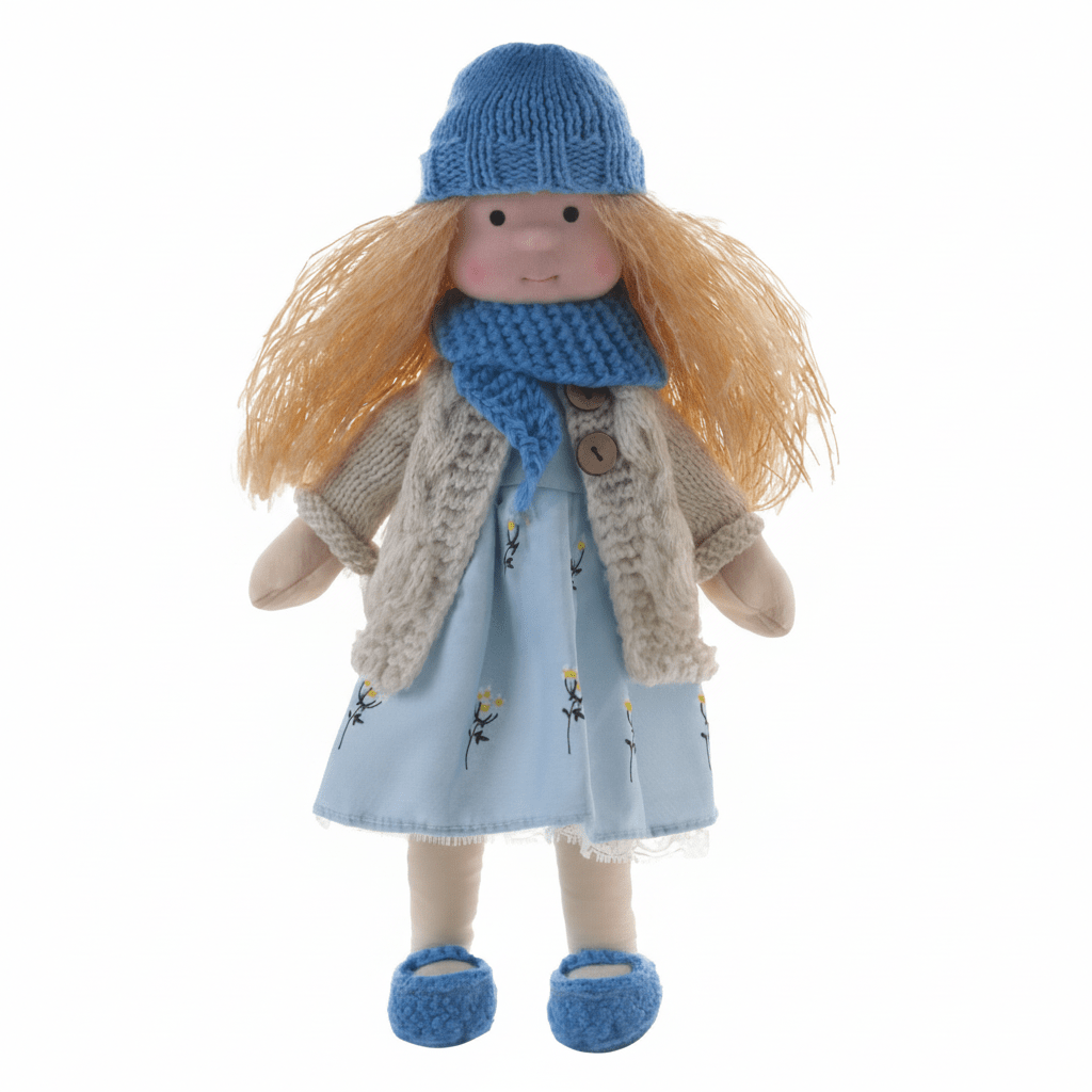 Handmade Waldorf-Style Doll | Cotton Body, Soft Construction, Multicolor Finish 19