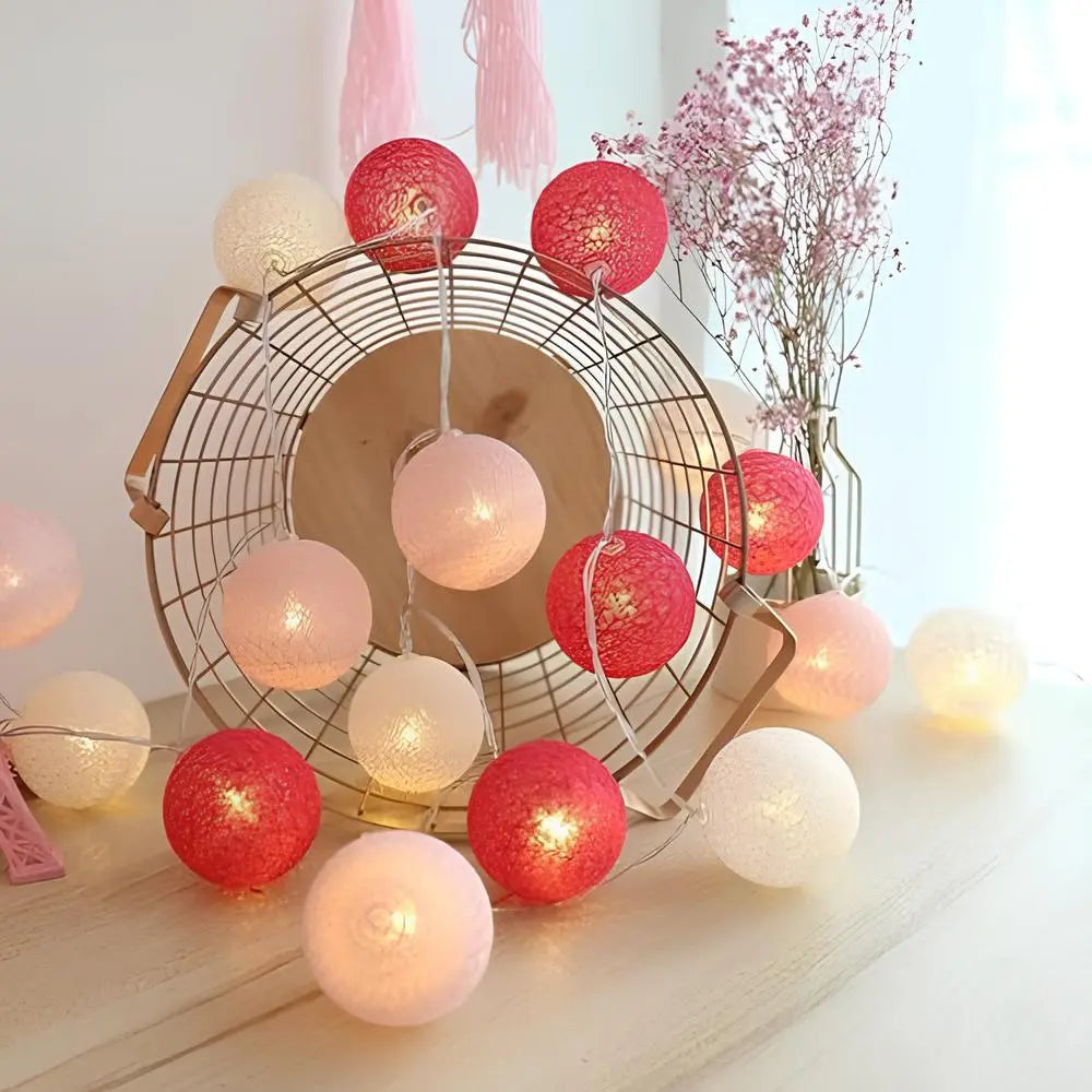 Cotton Ball String Lights shown in product gallery view 21