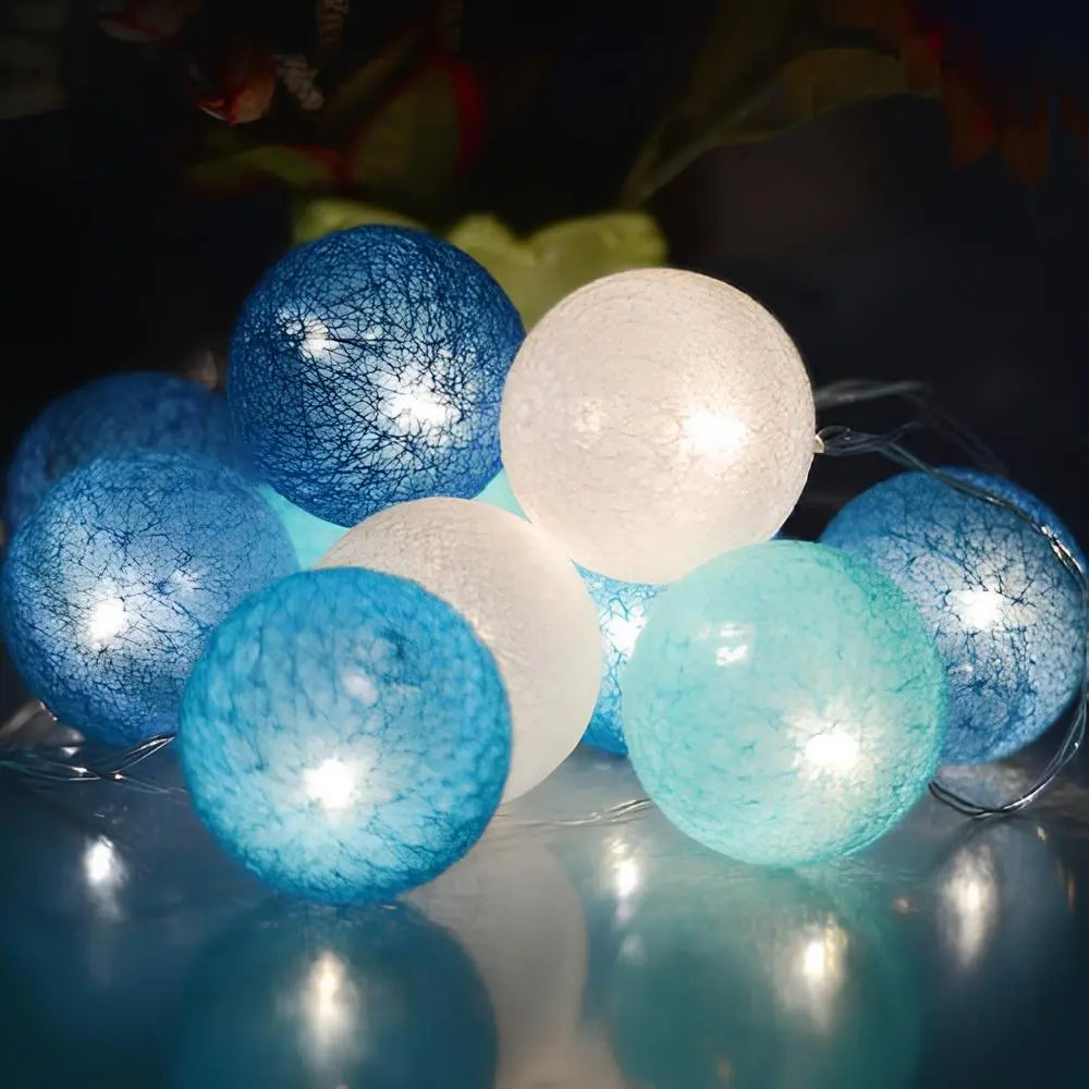 Cotton Ball String Lights shown in product gallery view 23