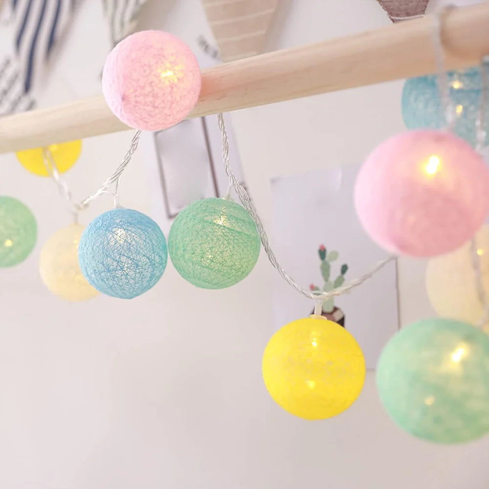 Cotton Ball String Lights shown in product gallery view 27