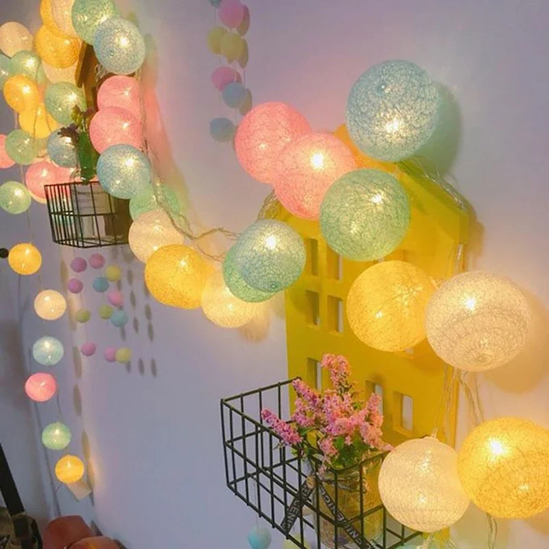 Cotton Ball String Lights shown in product gallery view 28