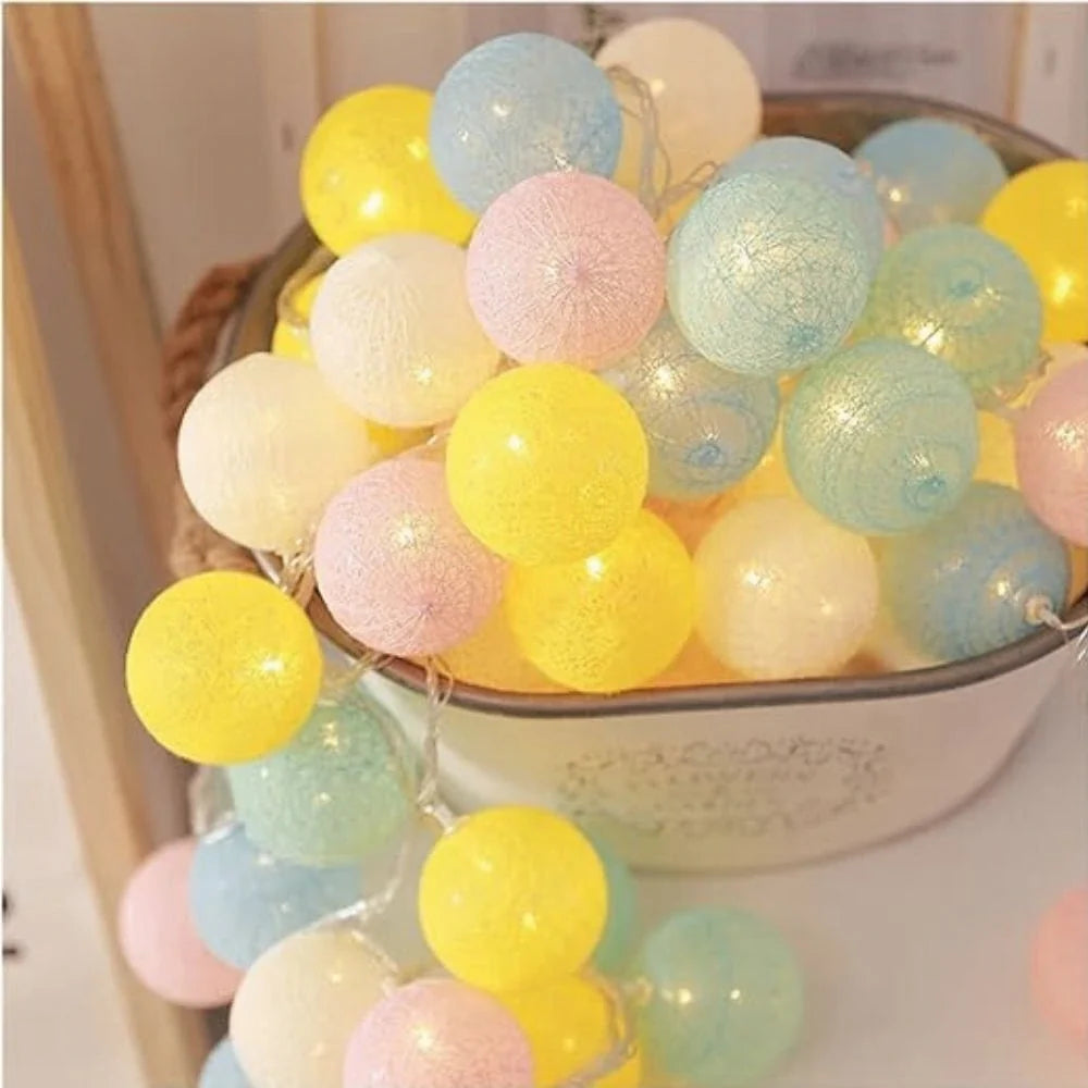 Cotton Ball String Lights shown in product gallery view 29