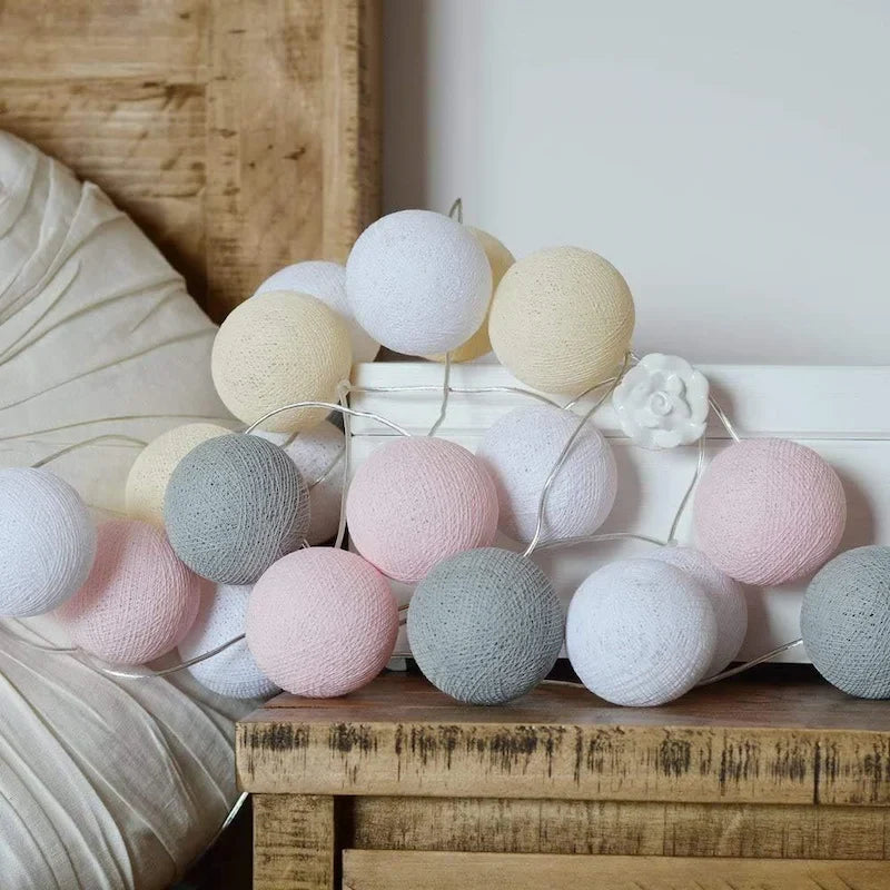 Cotton Ball String Lights shown in product gallery view 31