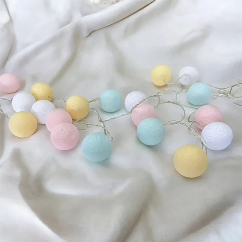 Cotton Ball String Lights shown in product gallery view 33