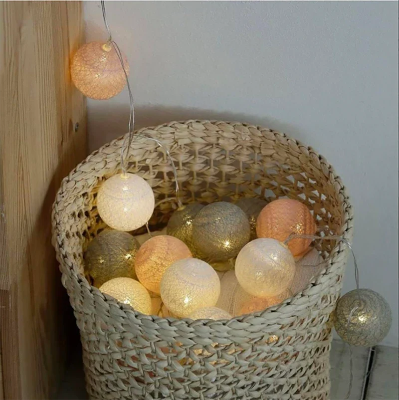Cotton Ball String Lights shown in product gallery view 35
