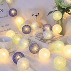Cotton Ball String Lights shown in product gallery view 4