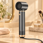 Gray hair styler with a short drying nozzle fitted