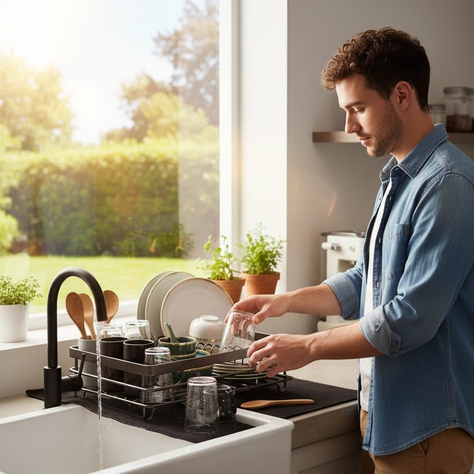 Foldable Dish Rack with stainless steel countertop storage — product image 4