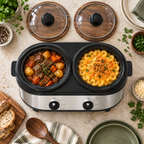 Dual slow cooker — topdown kitchen composition