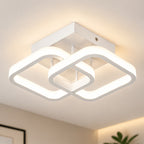 White double square LED ceiling light in a neutral interior