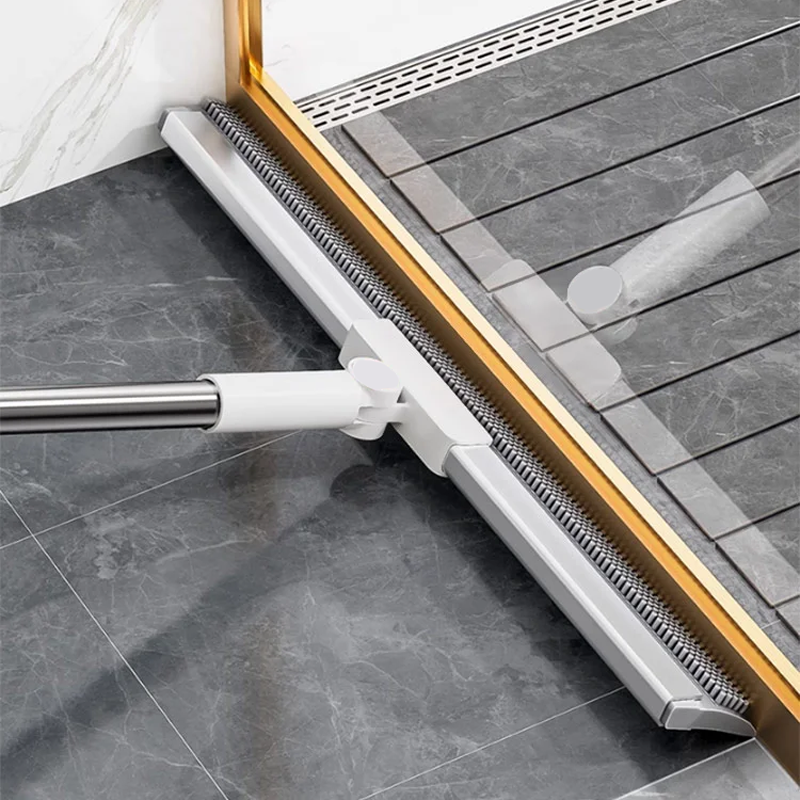 Dual Action Floor Squeegee | TPE Brush And Rubber Blade Cleaning Tool image 3