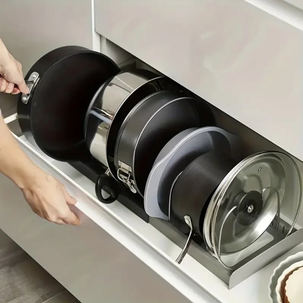 Kitchen Cabinet Organizer - Adjustable Metal Divider Rack - product image 2