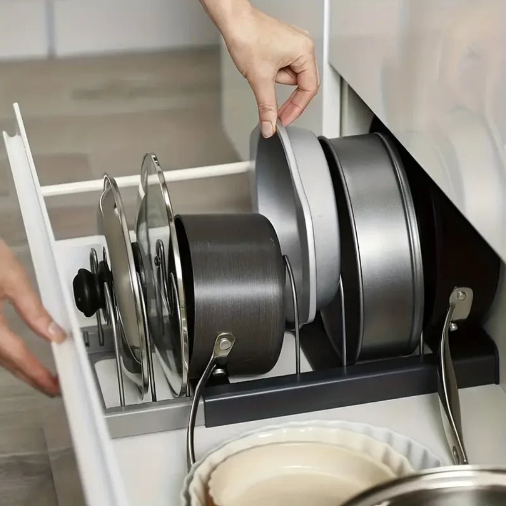 Kitchen Cabinet Organizer - Adjustable Metal Divider Rack - product image 3