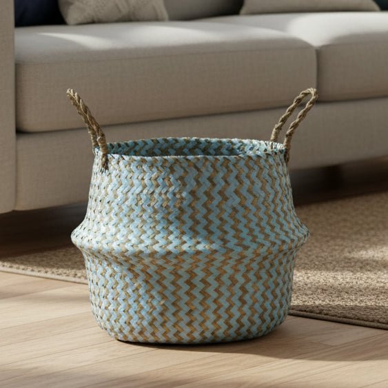 Willow Storage Basket - Foldable Boho Plant Cover - product image 1