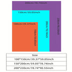 Diagram showing three dimensions for the faux fur throw blanket.