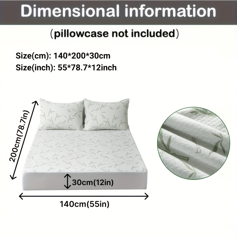 Fitted mattress protector dimension diagram for a rectangular mattress
