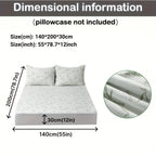 Fitted mattress protector dimension diagram for a rectangular mattress
