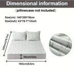 Fitted mattress protector diagram with mattress measurements