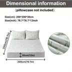 Fitted mattress protector shown in a square mattress size diagram