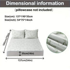 Fitted mattress protector dimension diagram for the Full option