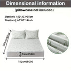Fitted mattress protector dimension diagram for the Queen option