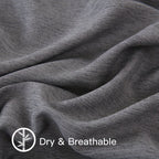 Fitted sheet fabric close-up with a breathability label
