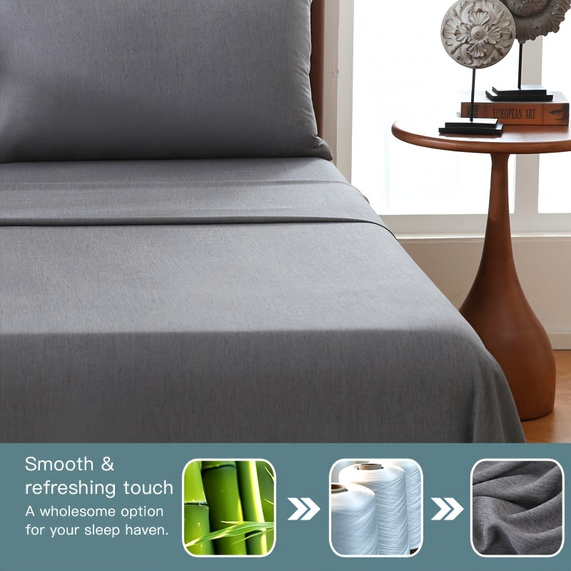 Fitted sheet fabric shown with material illustrations and text