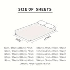 Fitted sheet size chart showing available dimensions