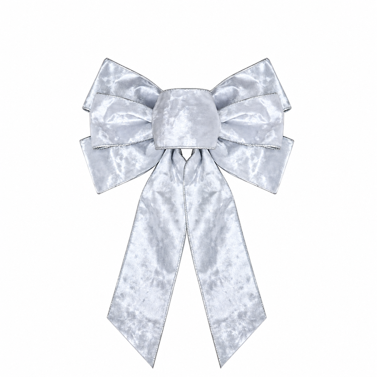 Flocked Christmas Bow — white bow