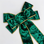 Flocked Christmas Bow — close detail of the green ribbon
