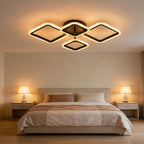Black four frame LED fixture in a bedroom