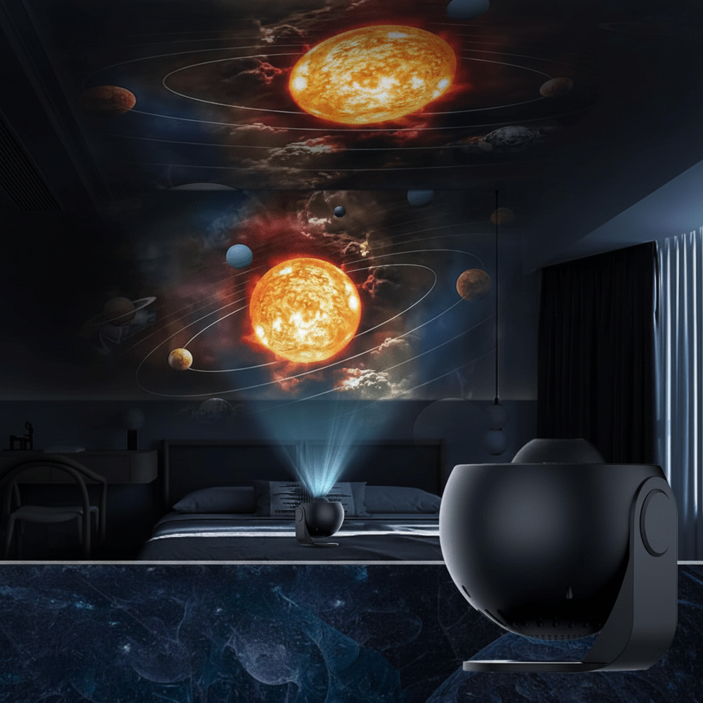 Galaxy projector with 13 interchangeable HD projection discs, product detail 1.