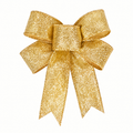 Glitter Christmas Bows — gold glitter ribbon bow
