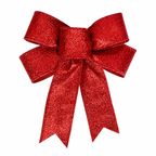 Glitter Christmas Bows — red glitter ribbon bow