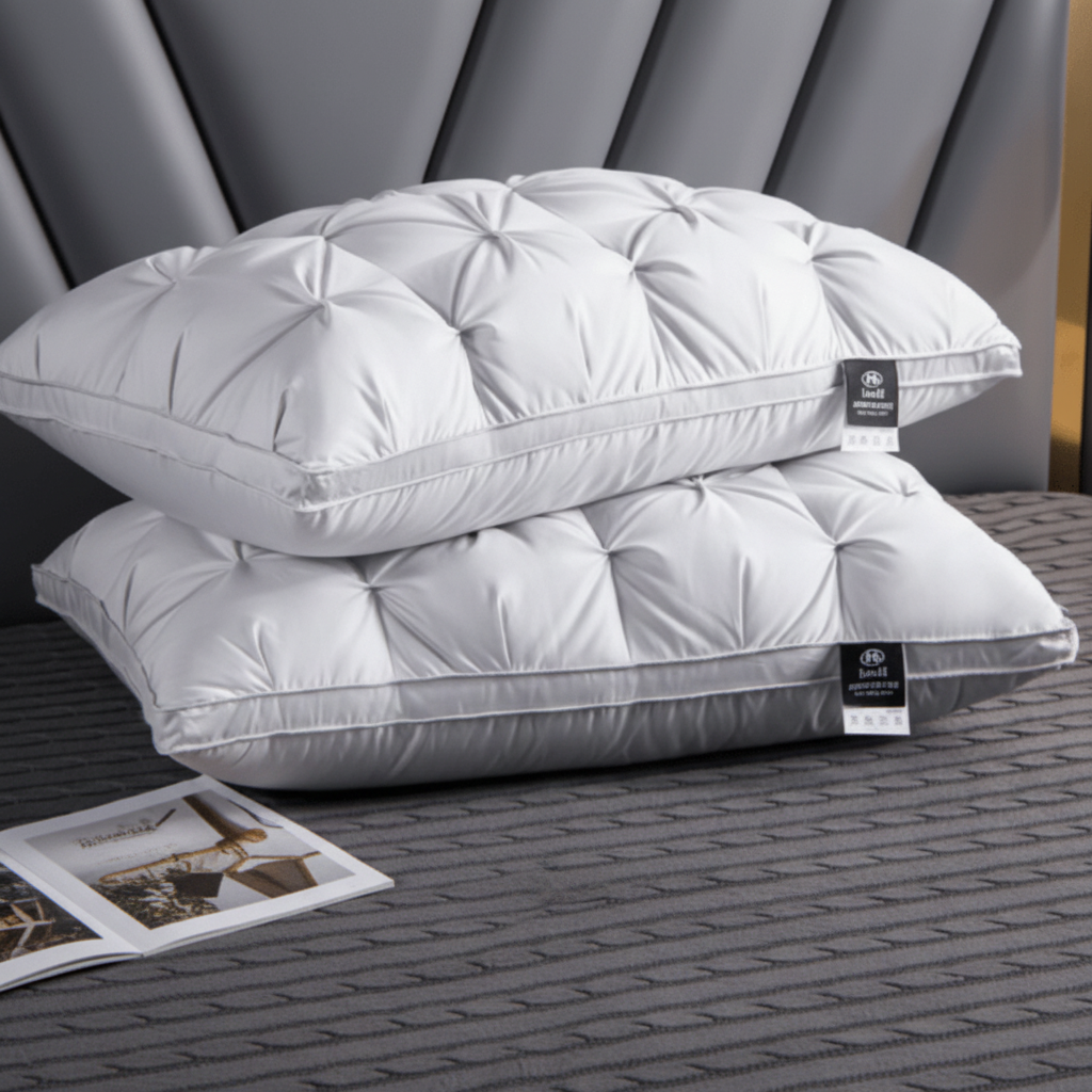 Goose down pillow with a soft breathable finish, product detail 2.