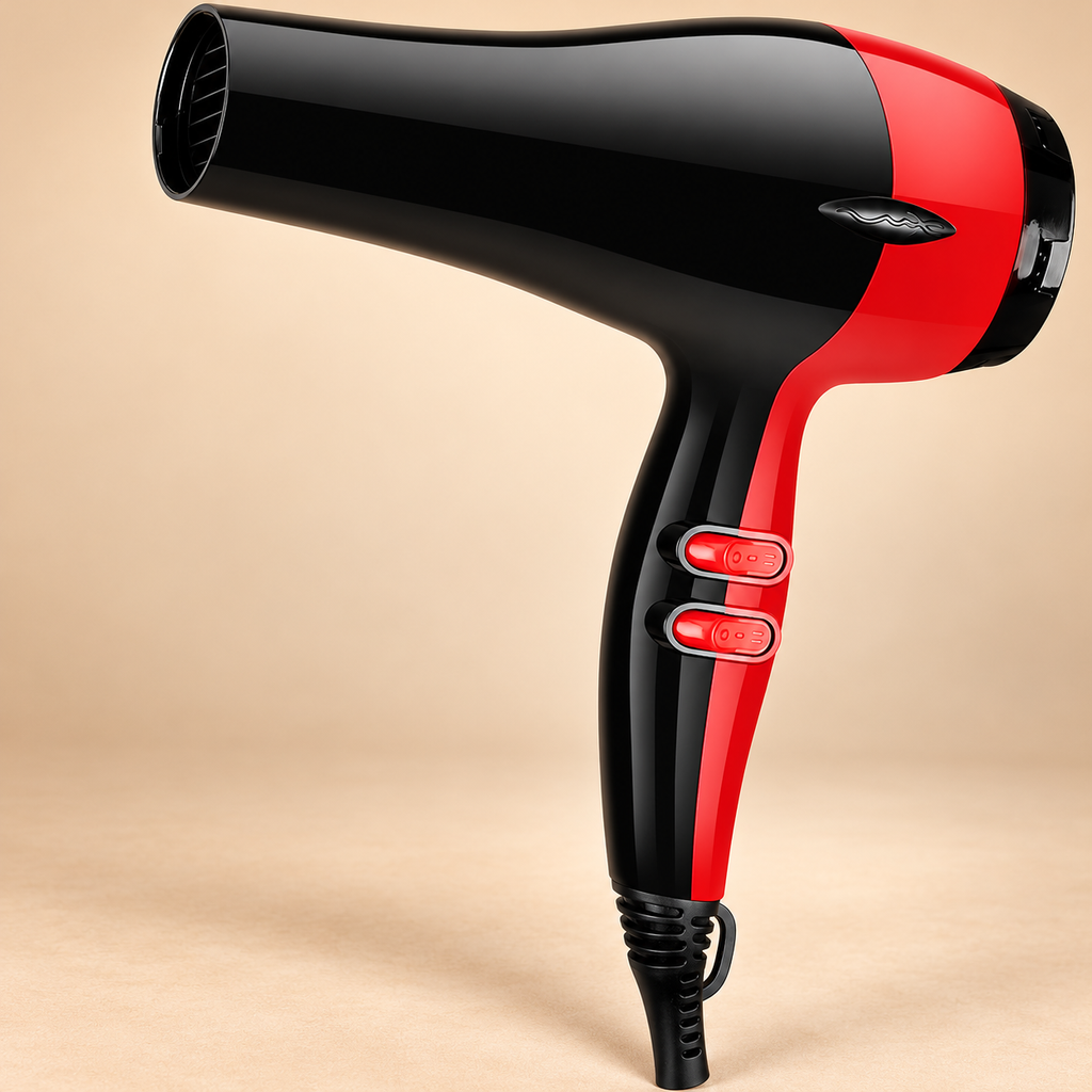 Hair Dryer Black Red front product view