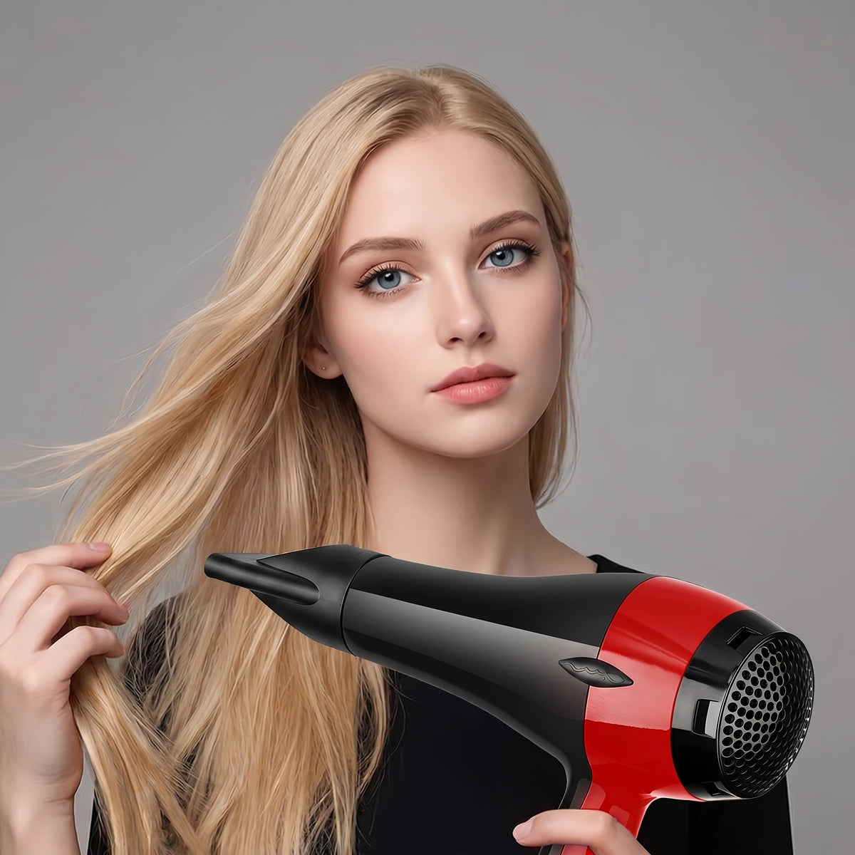 Hair Dryer Black Red alternative styling view