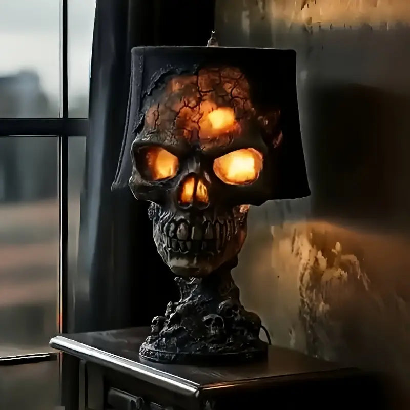 InfernoSkull Skull Lava Lamp | Red Orange USB Decorative Table Light image 1