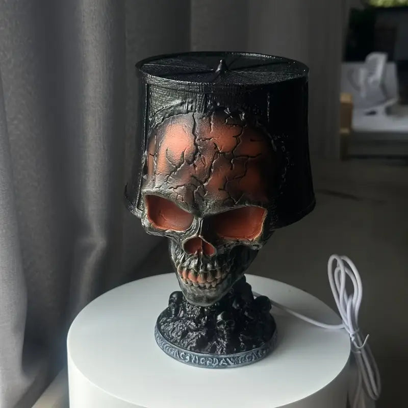 InfernoSkull Skull Lava Lamp | Red Orange USB Decorative Table Light image 2